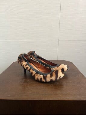 LANVIN Leopard pony hair ballerina Kitten Heels - 6.5
